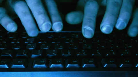 Web developer typing code building application. Hands and keyboard close up Stock Footage 202656333