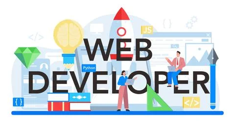 Web developer typographic header. Website optimization and web page イラスト素材