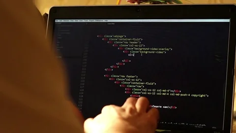 Web developer at work. Sketching HTML code Stock Footage 80809905