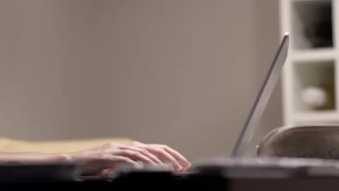 Web developer at work. Woman's hands typing and coding software on the laptop Stock Footage 219593781