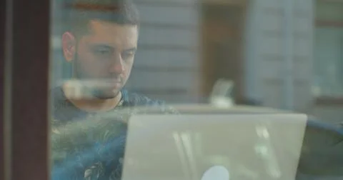 Web developer working at the computer. Stock Photos