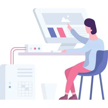 Web developer working on front end vector icon Stock Illustration