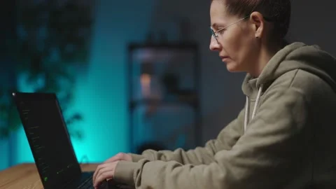 Web developer working on laptop Stock Footage 167731379