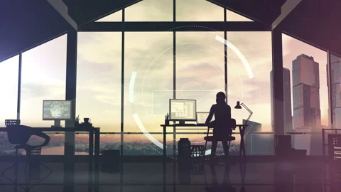 Web developer works at the computer on a background of infographics. Vídeos de archivo 123398271