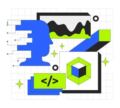 Web development 2D onboarding ui illustration Illustrazione stock