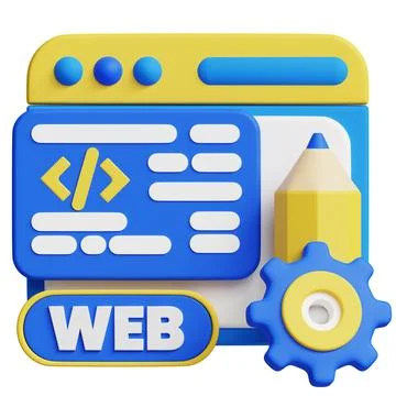 Web Development 3d icon illustration. Foto stock