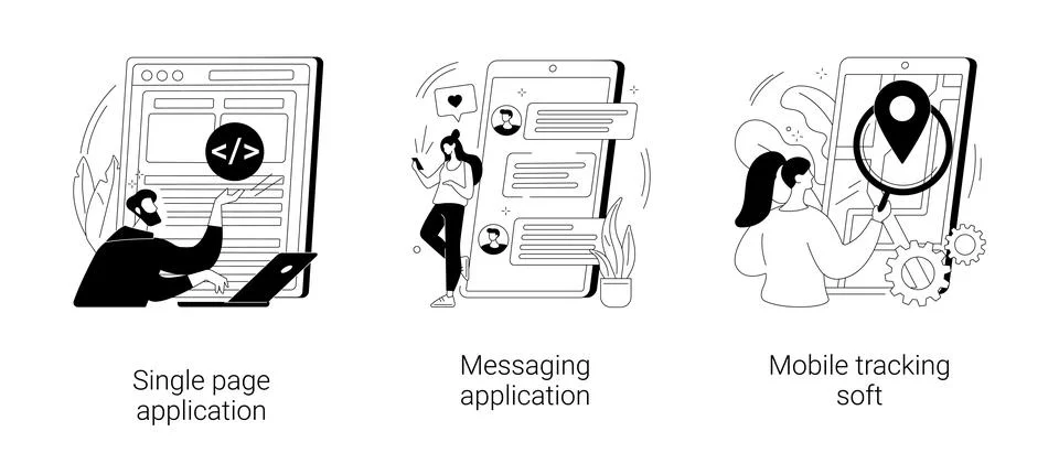 Web development abstract concept vector illustrations. Ilustración de archivo