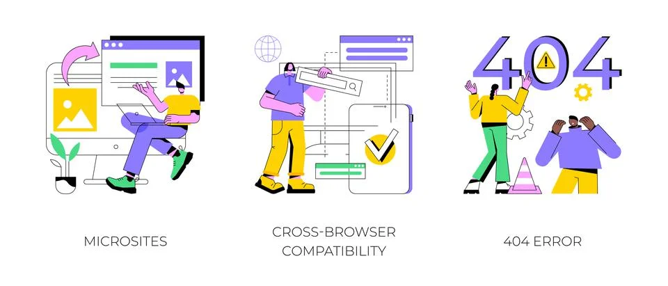 Web development abstract concept vector illustrations. Illustrazione stock