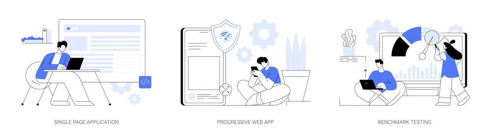 Web development abstract concept vector illustrations. Illustrazione stock