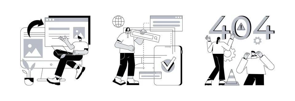 Web development abstract concept vector illustrations. Illustration