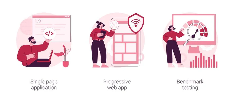 Web development abstract concept vector illustrations. 스톡 일러스트