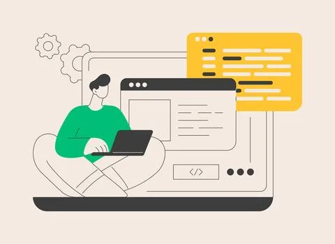 Web development abstract concept vector illustration. Stock Illustration