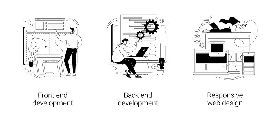 Web development agency abstract concept vector illustrations. Stock-Illustration