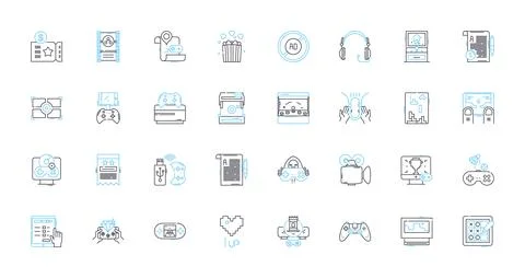 Web development agency linear icons set. Web design, Coding, Programming, HTML Stock Illustration