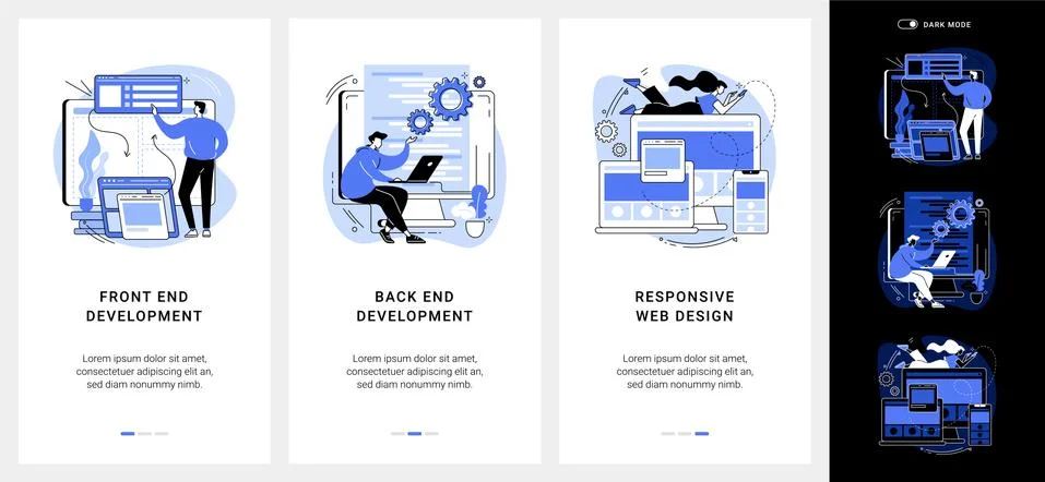 Web development agency mobile app UI kit. Stock-Illustration