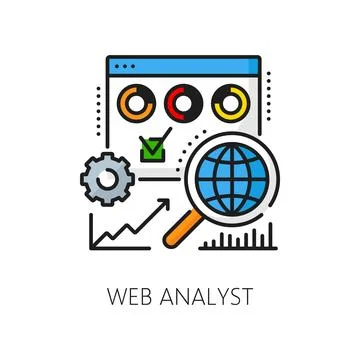 Web development, analyst IT specialist line icon イラスト素材