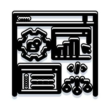 Web development and analytics dashboard illustration イラスト素材