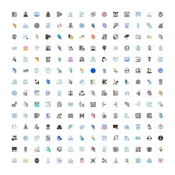 Web development and business related icon set Stockillustratie