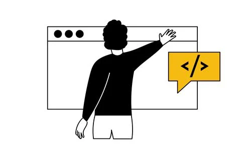 Web development and business technology coding website vector illustration co Stockillustratie