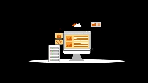 Web Development and Cloud Computing Animation Stock Footage 318099664