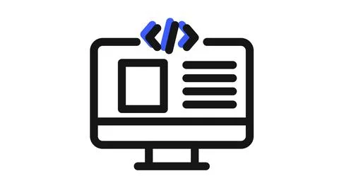 Web development and coding icon 스톡 일러스트