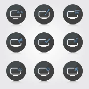 Web development and design icons Stock Illustration