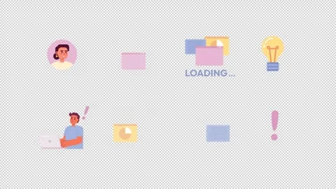 Web development and problem solving cartoon animation pack 스톡 동영상 345808548