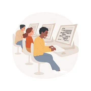 Web development and programming languages basics isolated cartoon vector Stock Illustration