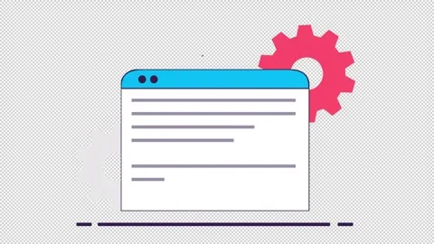 Web development. Animation, system setup. Cartoon Stock Footage 321518796