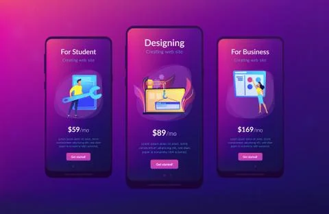 WEB development app interface template Illustrazione stock
