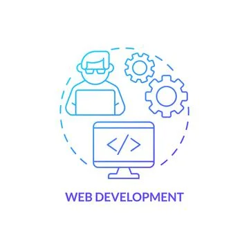 Web development blue gradient concept icon Illustrazione stock