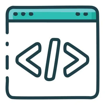 Web development browser icon. Simple, colorful icon representing web develo.. 스톡 일러스트