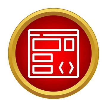Web development browser window with code icon Stockillustratie