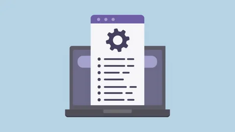 Web Development Code icon 2d Animation with Alpha Matte Stock Footage 335608059