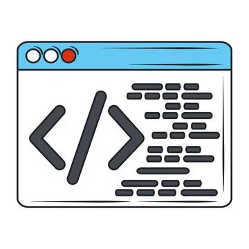 Web development code language app creation digital software Illustrazione stock