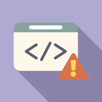 Web development code window showing warning error message Stock Illustration