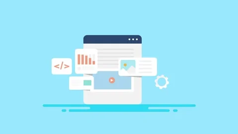 Web development coding and programming cartoon animation. Stock Footage 234491154