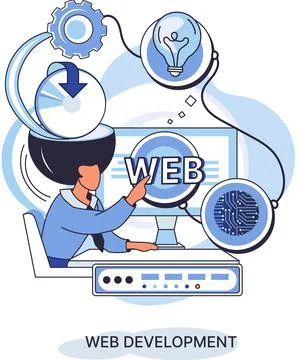 Web development, coding and programming. Creation digital Software mobile Stock Illustration