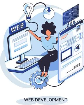 Web development, coding and programming. Creation digital Software mobile Stock Illustration