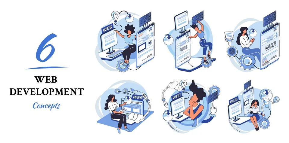 Web development, coding and programming. Creation digital Software mobile Stock-Illustration