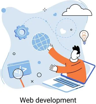 Web development, coding and programming. Creation digital Software mobile Stockillustratie