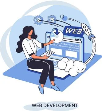 Web development, coding and programming. Creation digital Software mobile Stock Illustration