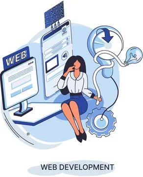 Web development, coding and programming. Creation digital Software mobile Stockillustratie