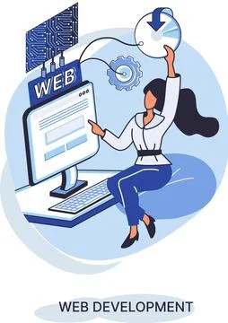 Web development, coding and programming. Creation digital Software mobile Stock Illustration