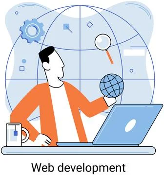 Web development, coding and programming. Creation digital Software mobile Stockillustratie