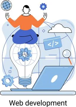 Web development, coding and programming. Creation digital Software mobile Stock Illustration