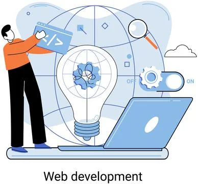 Web development, coding and programming. Creation digital Software mobile Stock Illustration