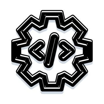 Web development coding gear symbol icon design イラスト素材