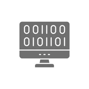 Web development, coding grey icon. Isolated on white background Stock Illustration