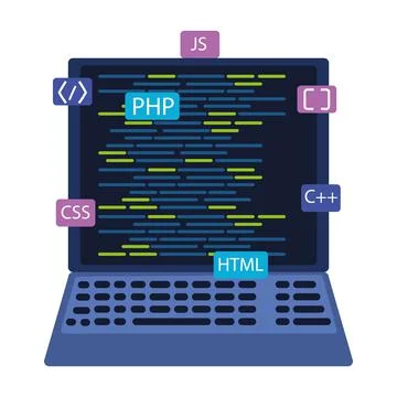 Web development coding Stock Illustration
